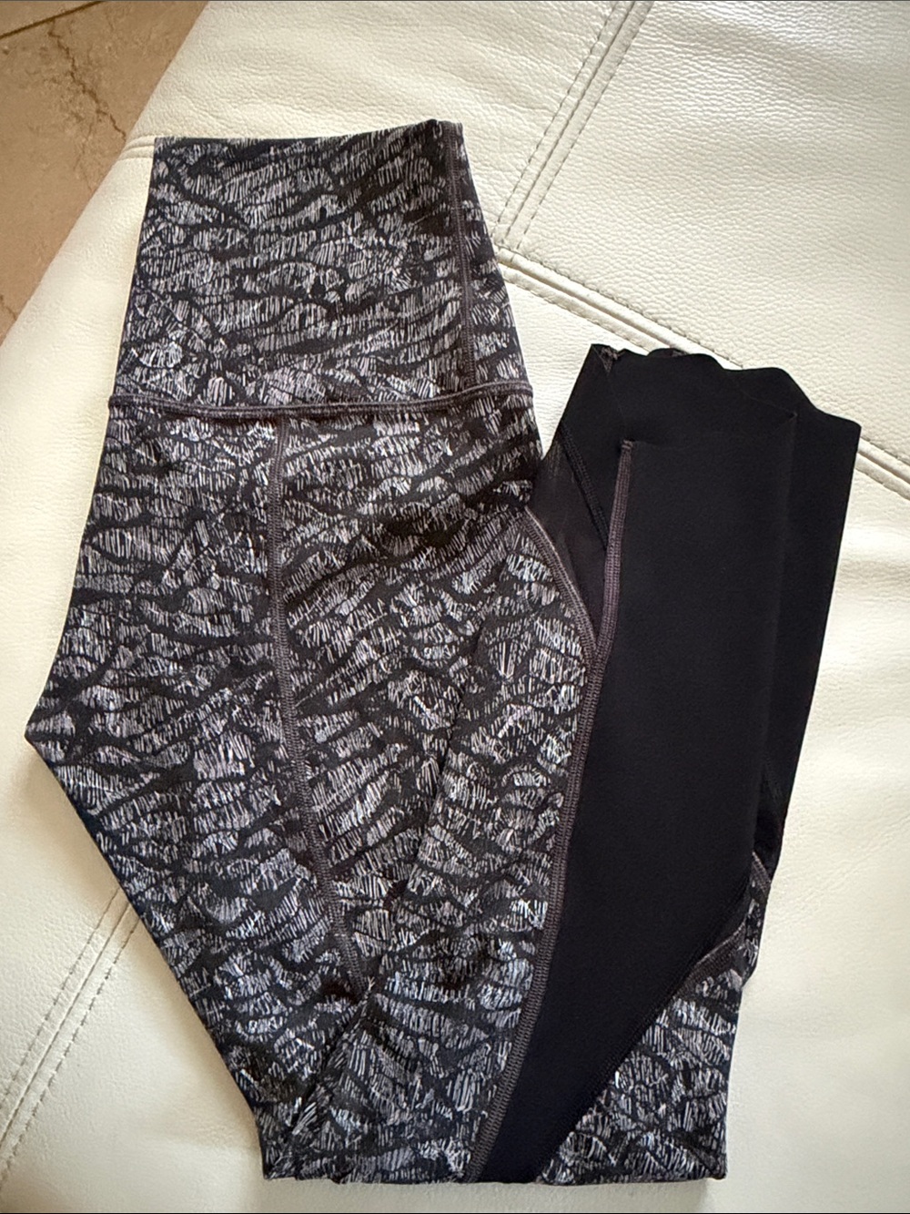 lululemon athletica Black & Grey Patterned High-Rise Leggings